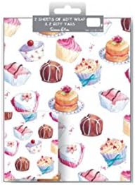 2 Double Packs Gift Wrap &amp; Tags - Total of 4 sheets of quality wrapping paper and 4 tags + One Inspirational Magnet, (Traditional Female)
