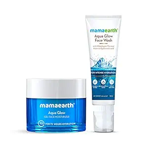 Mamaearth Aqua Glow Skin Refreshing Combo for Hydrated & Fresh Skin (Aqua Glow Face Wash 100ml + Aqua Glow Gel Face Moisturizer 100ml)