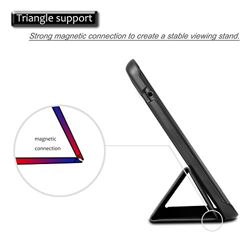 ASUS ZenPad Z8 / ZenPad 3 8.0 Hülle, Infiland Ultra Dünn Tri-Fold Smart-Muschel PU Leder Ultra Schlank Superleicht Ständer Smart Shell Cover Schutzhülle Etui Tasche für ZenPad Z8 ZT581KL / ZenPad 3 8.0 Z581KL 20,06 cm (7,9 Zoll) Tablet-PC (mit Auto Schlaf / Wach Funktion）(Schwarz) - 6