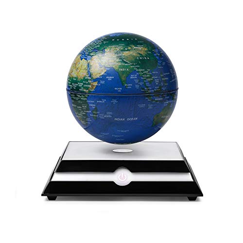 Preisvergleich Produktbild LED Magnetic Suspension Ball Puzzle Geschenk Anti Schwerkraft Weltkarte Weihnachten Kreative Spielzeug Neuheit Geschenke Home Office Klassenzimmer Schreibtisch Dekoration,Darkblue