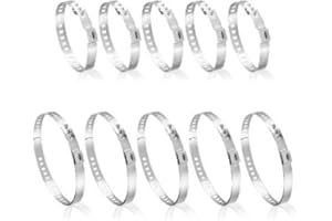 QNENEAM 10 Stück Schellen Antriebswelle, Manschetten Schelle Universal Set, Edelstahl CV Schlauchschellen 20-120mm, Ideal für Antriebswellen und CV Gelenke, Inklusive 5 Große & 5 Kleine Schellen