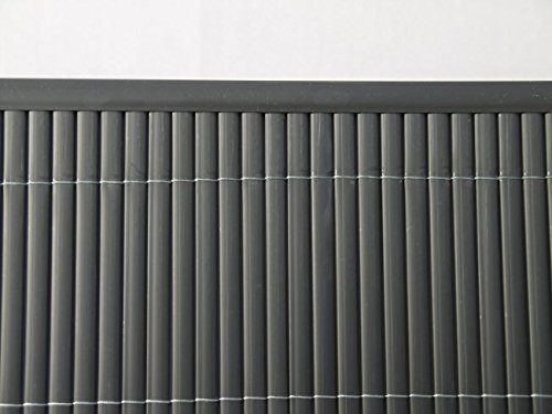 PVC Abdeckprofil Abschlussleiste Bedeckung Profile für Sichtschutzzaun Sichtschutzmatte (Grau) - 2