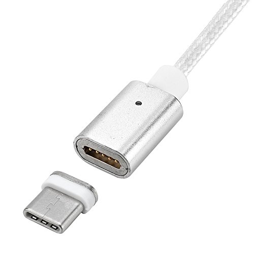 iTher Magnet USB Type-C Lade Kabel Daten Sync Magnet Stecker magnetisches USB Type C Ladekabel Datenkabel für Type C Geräte (Silber) - 2