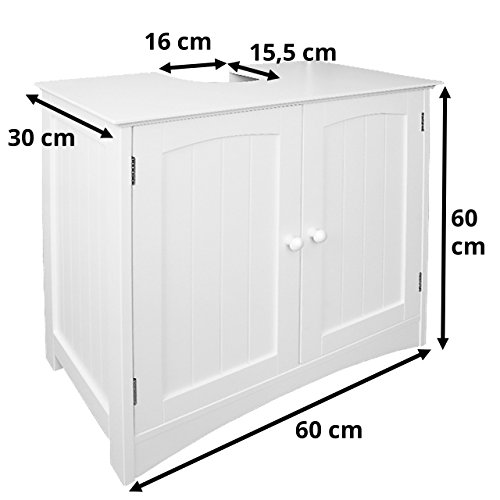 anaterra Waschbecken Unterschrank in weiß Waschbeckenschank Unterschrank Badezimmer Schrank MDF - 6