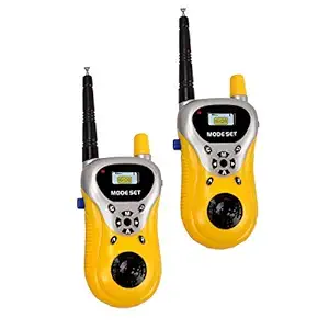 ShopGlow Battery Operated Kids Walkie Talkie with 2 Player System Toy Interphone Toys for Way Radio 3-12 Year Old Boys Girls, Up to 20 Meter Outdoor|Indoor Wireless Birthday Gift Range (Yellow)