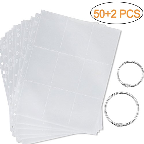 Preisvergleich Produktbild Dioxide 450 Pockets Sammelkarten Leere Sammelkartenmappe Transparent Sammelkartenzubehör für 50 Seiten mit 2 Heftring