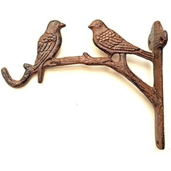 Spring Life Cast Iron Ornate Fairy Hanging Flower Basket Bracket Hook In 3 Colours (Black