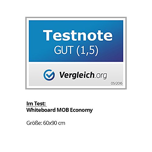 MOB Whiteboard Economy | Testnote 1,5 | schutzlackierte Magnettafel – im stabilen Alurahmen | als Magnetwand, Memoboard – 60×90 cm - 4