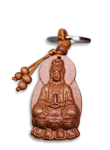 Buddha Anhänger | Buddha Anhänger Holz | Glücksbringer Schlüsselanhänger | Glücksbringer Auto | Glücksbringer Anhänger | Rosenholz | Buddha Geschenkidee aus Rosenholz | Guanyin | Huanghuali - 2
