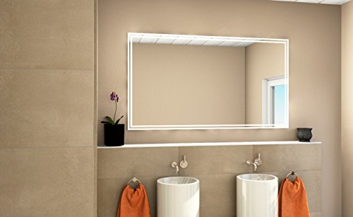 LED Badezimmerspiegel BADSPIEGEL Wandspiegel Lichtspiegel 020 (Breite: 130 x Höhe: 70 cm) - 3