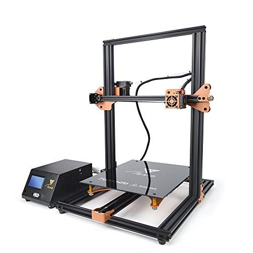 Imprimante 3D TEVO Tornado, Imprimante DIY Impression 3D Imprimante impresora avec extrudeuse pour PLA, ABS, TPU, cuivre, Bois et filaments Flexibles, 300 x 300 x 400 mm, dor et Noir