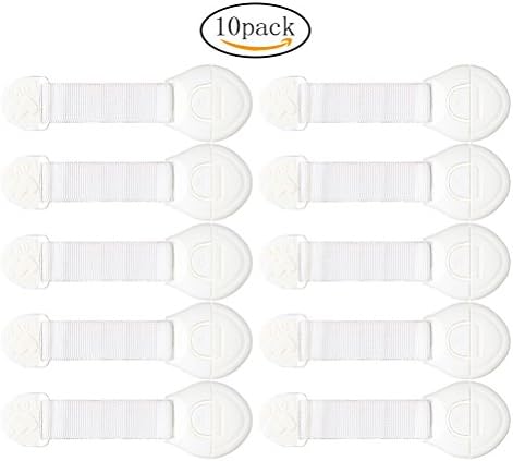 10 Pieces Baby Strap Cupboard Lock, Sicai Child Baby Safety Cupboard Strap Locks Baby Proof Your Cabinets With No Trapped Fingers. Extra Easy Install, No Tools Needed