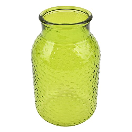 Flasche Deko Vase Glas 13x8x8cm Tischdeko (Grün)