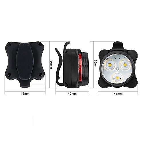 Wiederaufladbare LED Fahrradlampe, LED Frontlicht und Rücklicht Für Fahrrad, Kinderwagenbeleuchtung, USB LED Fahrradlicht Set, Fahrradbeleuchtung，350lm Wasserdichte 4 Licht-Modi 2 USB-Kabel zum Aufladen - 4