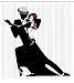Produktbild ABAKUHAUS Duschvorhang, Mann und Frau Partner Romantische Tanz Tango Walzer Liebe Valentinstag Rhythmus Musik Druck, Blickdicht aus Stoff mit 12 Ringen Waschbar Langhaltig Hochwertig, 175 X 200 cm
