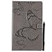 Produktbild Mlorras Hülle für Amazo Fire HD 10 10.1 Zoll 2017, Geprägter Tablet Leder Handyhülle Klappbares Brieftasche Schutzhülle Wallet Case Cover mit Integrierten Kartensteckplätzen Grau