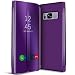 Produktbild Conie MF35273 Mirror Flip Kompatibel mit Samsung Galaxy S8, Mirror Case Hülle Standfunktion Spiegel Effekt Flip Cover One Touch Bedienung für Galaxy S8 Bookcover Violett