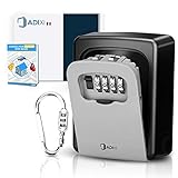 [ Boite à Clefs Murale à Code + Vis Sécurisées + Mousqueton Offert ] ADIXI N°1 en France - Satisfait/Remboursé - Coffre Blindé - Discret - Large - Étanche - Idéal Airbnb - Notice Française + Ebook