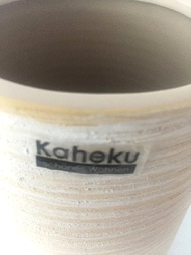 Vase Blumenvase Keramik creme weiß strukturiert 30,5 cm hoch – hochwertig • Vasen Blumenvasen - 7