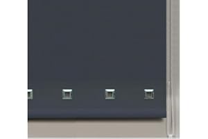 FINE STAR Optimal Products Roller Blinds Easy Fit Trimable Home Office Window Square Eyelet Fabric Blind 160cm Drop (Grey, 60 x 160 cm)