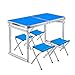 Produktbild LLRDIAN Outdoor-Klapptisch und Stühle tragbare Tisch Ausstellung Industrie Tisch Push-Tabelle Picknicktisch Stall Klapptisch Computer-Klapptisch (Farbe : Blau, größe : 120 * 60 * 80cm)