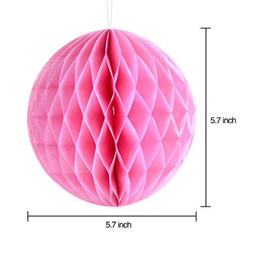 eBoot Happy Birthday Banner Girlande mit 6 Stück Bienenwabe Ball für Party Dekoration - 4