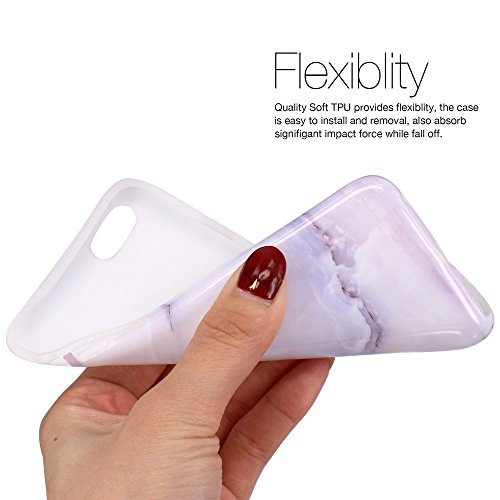 JIAXIUFEN iPhone 6 Funda  Funda de Silicona Suave Case Cover Protecci  n C  scara Soft Gel TPU Carcasa Funda para Apple iPhone 6 6S - Jade Blanco M  rmol Dise  o