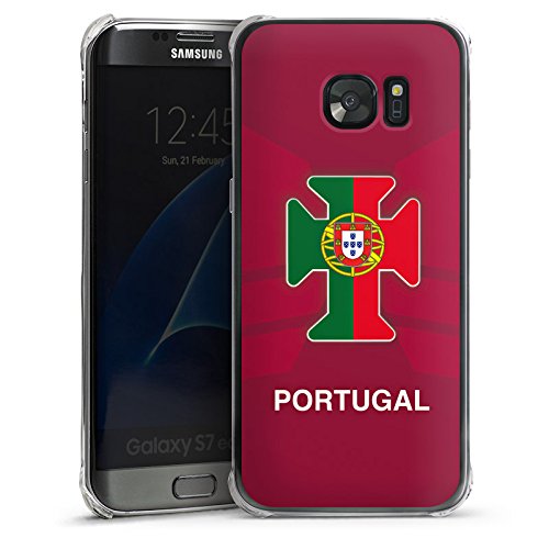 Samsung Galaxy S7 Edge Hülle Schutz Hard Case Cover Portugal EM Trikot Fußball Europameisterschaft