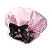 High Quality Women girls Waterproof Bath Shower Cap Hat Ribbon Lace Bowknot Style Sexy and cute (Pink)