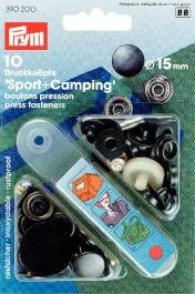 Prym Boutons pression Sport, laiton, 15mm, bleuissage,10 pices