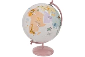 Paris Prix Atmosphera for Kids - Globe Terrestre Enfant Animaux 28cm Rose