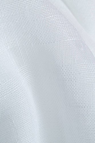 Scheibengardinen Paar In Leinenoptik Mit Streifen 90 X 120 cm Weiß - 2