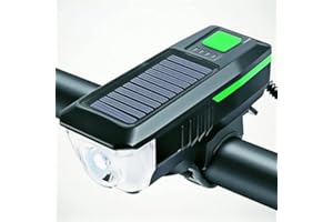 FAY BLESS Lumières de vélo pour conduite de nuit, lumière solaire pour vélo, 3 modes, lumière LED pour vélo de route, VTT, étanche, rechargeable par USB (vert)