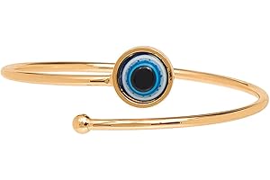 Pipa Bella by Nykaa Fashion Blue Evil Eye Gold Plated Open Bracelet
