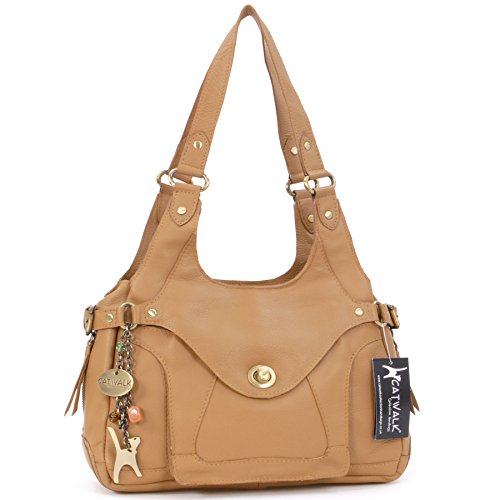 CATWALK COLLECTION - ROXANNA - Bolso de hombro - Cuero - Tostado