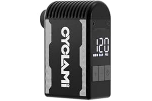 CYCLAMI A2S Pompe à Vélo Electrique Mini Pompe Velo Portable avec Manomètre Numérique Max 12 PSI arrêt Automatique pour Tous Les vélos pour Valve Schrader et Presta