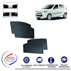 Auto Pearl Black Z Window Plug-in Half Sun Shades Car Curtain for - Alto 800 2012 (Set of 4) Color Black