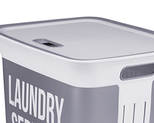 Wäschetruhe Wäschekorb Wäschepuff mit Belüftung Moda Service 60 Liter mit Deckel Wäschesammler - 5