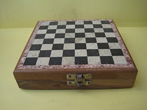 Soapstone Warrior With Chess Board