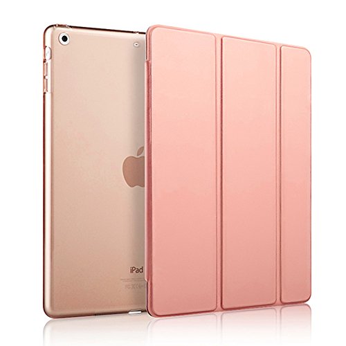 iPad mini Hülle, Toeoe iPad mini 1 2 3 Auto Aufwachen / Schlaf Funktion Schutzhülle mit Lichtdurchlässig Rückseite Abdeckung und Eingebautem Magnet für iPad mini 3/2/1 (Roségold) - 4