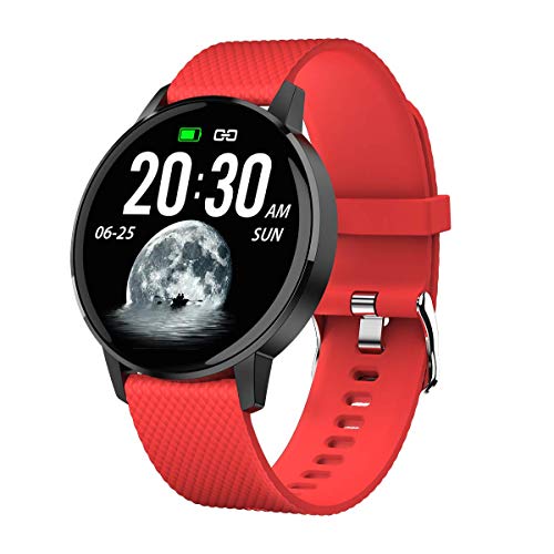 ITAL Smartwatch G3 / Reloj Inteligente con Pantalla Táctil a Color de 1,3" / Gadget Deportivo de Muñeca Cuenta Pasos, Calorías, Distancia, Sueño, Pulsómetro (Rojo)