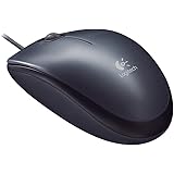 Logitech M90 Maus mit Kabel, 1000 DPI Sensor, USB-Anschluss, 3 Tasten, Für Links- und Rechtshänder, PC/Mac - Grau