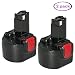 Produktbild (2packs) LiBatter 9.6V 3.0Ah Ni-MH Ersatz-Elektrowerkzeuge und Akku-Bohrschrauber Akku Kompatibel mit Bosch 9.6V 22612 3360 3455 32612 3360K 3455-01 BAT043 BAT045 BAT046 BAT049 BAT139