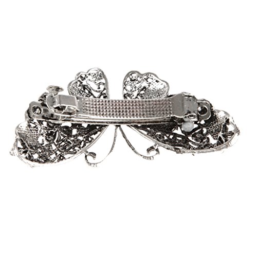 Große Vintage-Frauen Kristall Strass Schmetterling Haarspange Clip Haarnadel - 4