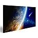 Produktbild islandburner Bild Bilder auf Leinwand Zusammenfassung wissenschaftlichen Hintergrund - Kometen Ansätze glühenden Planeten Erde, Nebel und Sterne im Raum Wandbild, Poster, Leinwandbild EOC