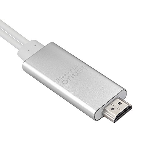 Lenuo 8 pin 2M Kabel für iPhone 6 6S 5S 5 HDMI HDTV AV Adapter auf HDMI 1080p Stecker 6,56ft Apple Lighting cable zum HDMI (silber) - 3