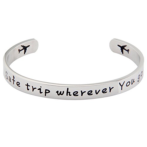 Armband mit Aufschrift „Safe Trip Wherever You Go“