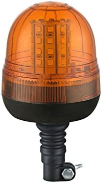 LED beacon warning light, 12 V - 24 V, 45 LED, flexible with double flash, orange