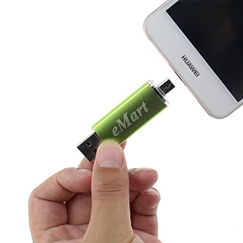Escomdp Android PenDrive USB Flash Drives Micro USB OTG Memory Stick Scheda di Memoria Per Smartphone, Tablet e Computer Android (64GB, Verde)