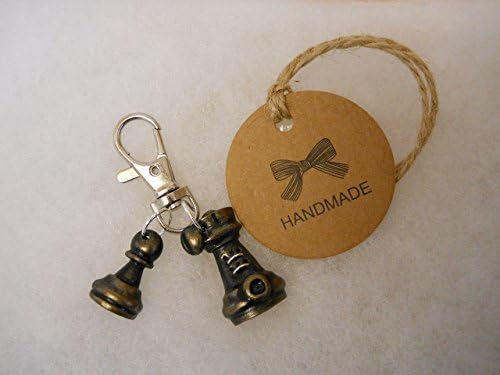 Handmade Antique Bronze Coloured Steampunk Rook Chess Piece, With Pawn And Gift Box.